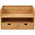 Ovpfb Bamboo Desk Organizer with Mail Slot and Two Drawers Natural - Product view
