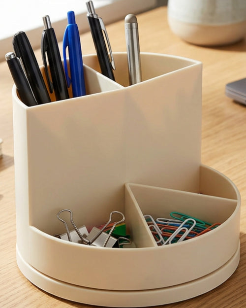 Ovpfb Rotating Desktop Organizer with Six Compartments Ivory - Lifestyle view