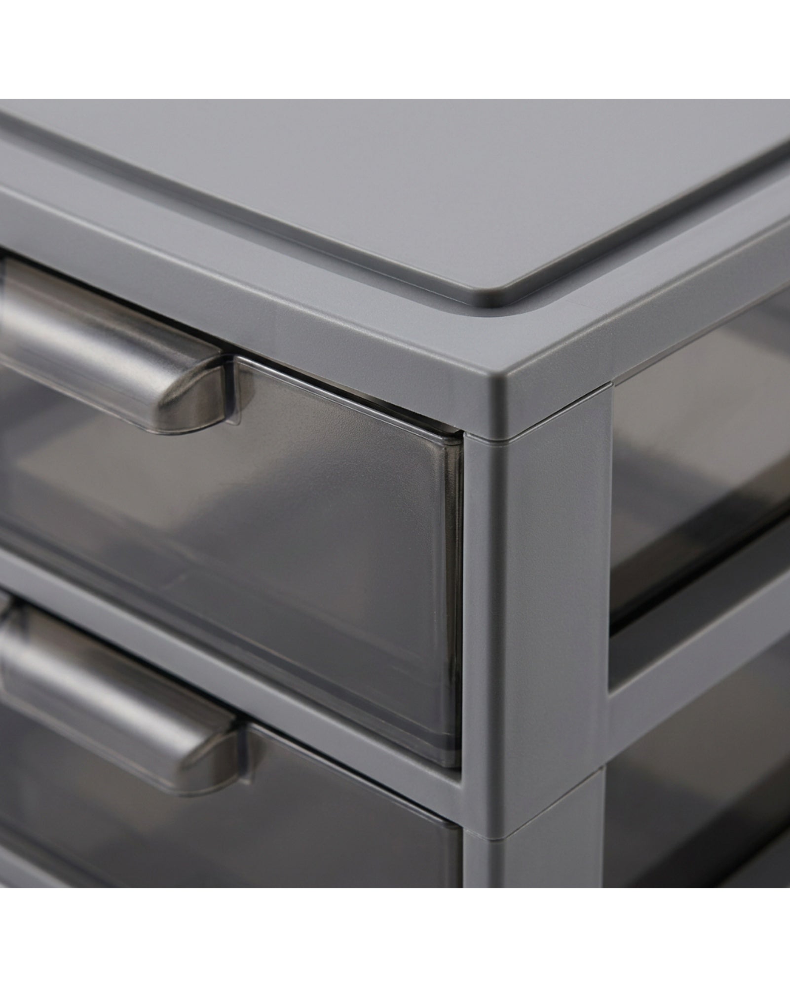 Ovpfb Stackable Desktop Organizer with Three Drawers Smoke Gray - Detail view