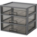 Ovpfb Stackable Desktop Organizer with Three Drawers Smoke Gray - Product view